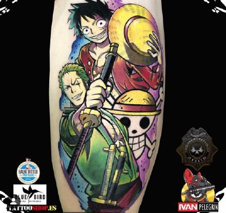 海贼王纹身 9款路飞 索隆 萨波 艾尼路的纹身图案作品