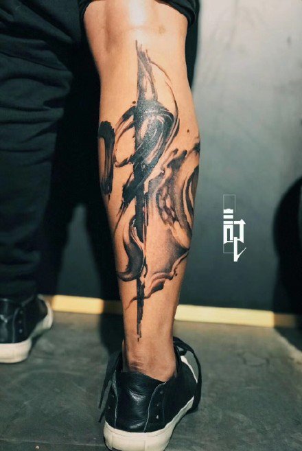 水墨刺青 9款水墨风的书法纹身作品图片