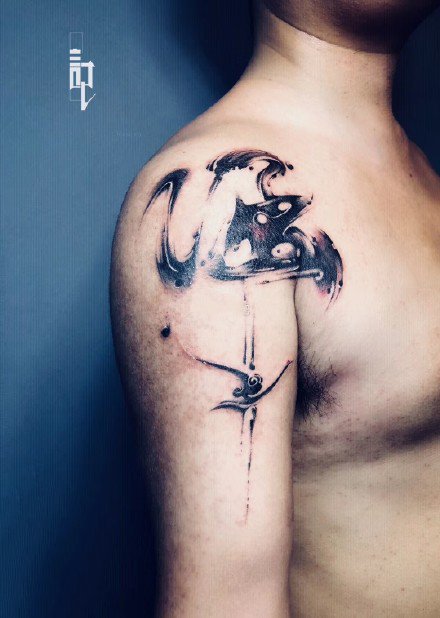 水墨刺青 9款水墨风的书法纹身作品图片