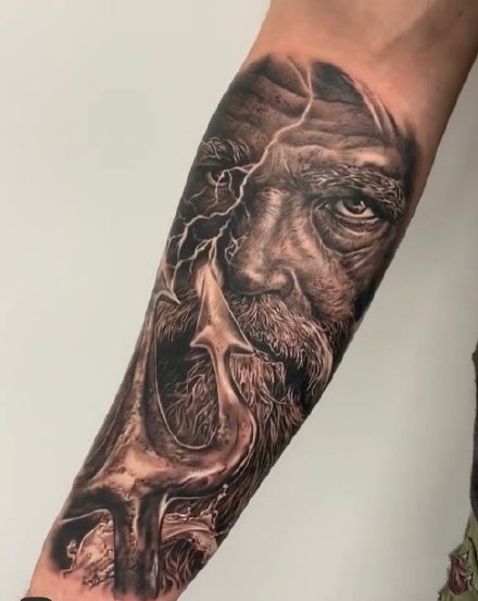 海洋之主9款海神波塞冬的纹身图片