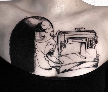 伊藤润二风格的9款富江恐怖漫画纹身图案