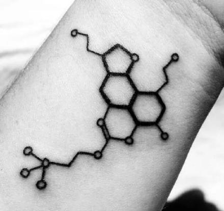 9款多巴胺分子符号的纹身图案