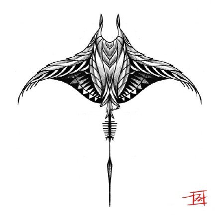 魔鬼鱼纹身 9款魔鬼鱼Mobula蝠鲼纹身作品图案