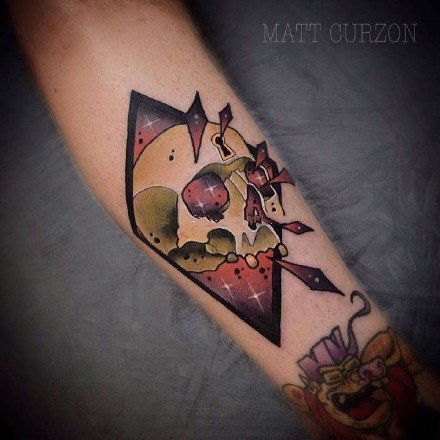 欧美school风格的9张小骷髅纹身图案