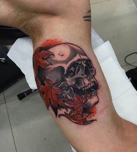 欧美school风格的9张小骷髅纹身图案