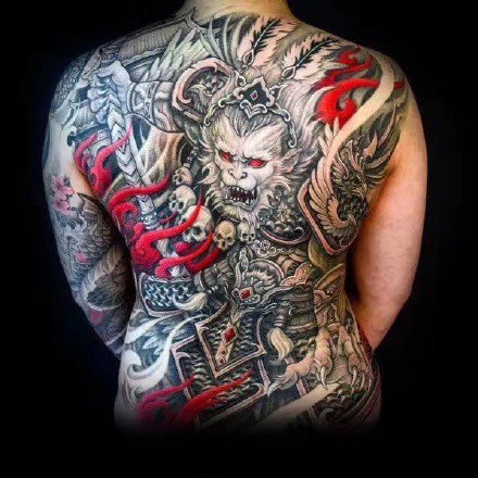 孙悟空纹身 9款大满背的齐天大圣纹身图案