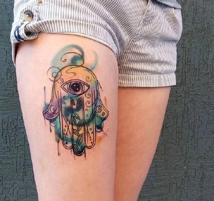 几款法蒂玛之手梵花纹身图案