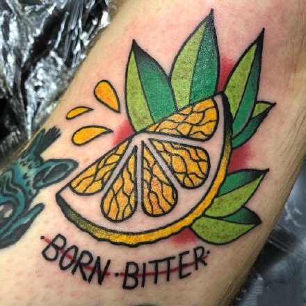 柠檬纹身 一组好看的水果柠檬的纹身图片
