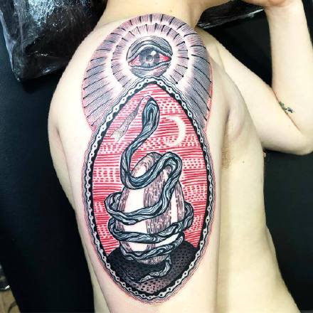 复古怪诞的一组国外纹身设计图案作品