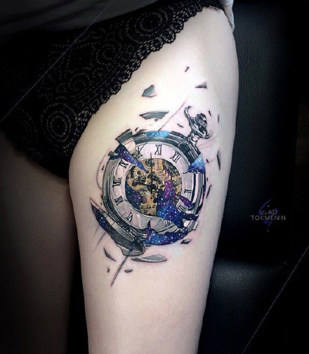 9款好看的胳膊上的怀表纹身图案