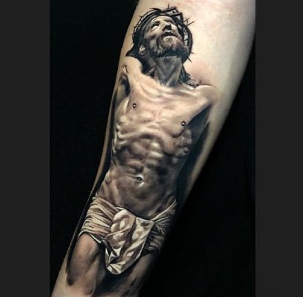 18款欧美基督教耶稣的写实纹身图案