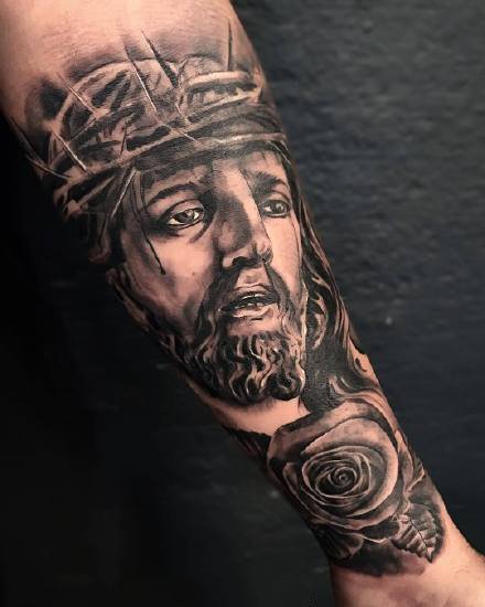 18款欧美基督教耶稣的写实纹身图案
