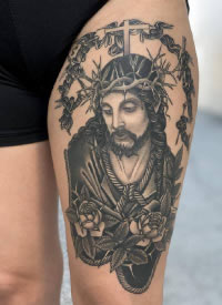 18款欧美基督教耶稣的写实纹身图案
