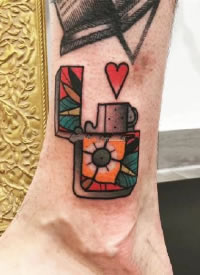 打火机主题的10款纹身作品图案