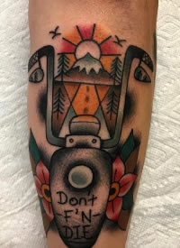 摩托车纹身 机车爱好者的9款机车纹身图片