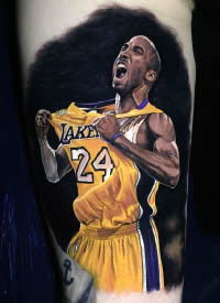 科比纹身 NBA名人科比的一组写实纹身图案