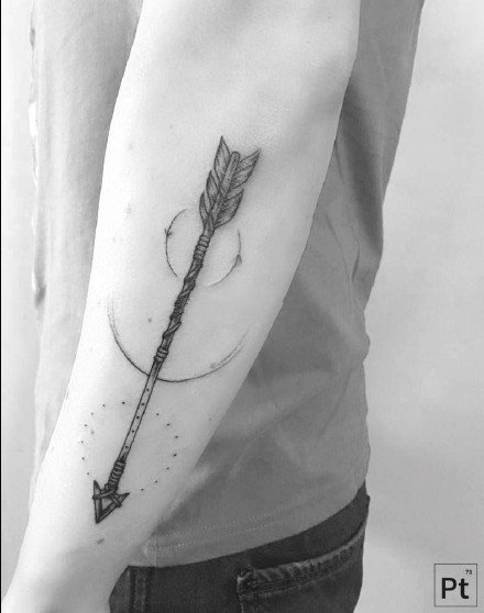 小臂箭矢纹身 小臂位置的9款好看箭矢纹身图案