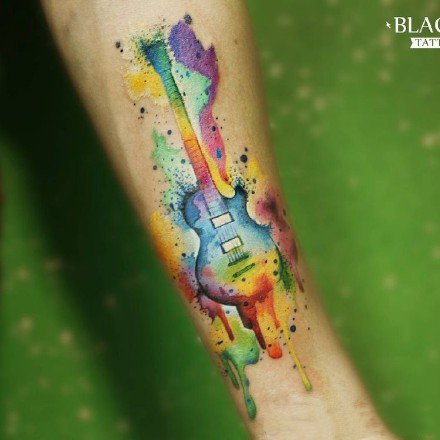 吉他纹身 几款吉他的纹身作品和手稿图片