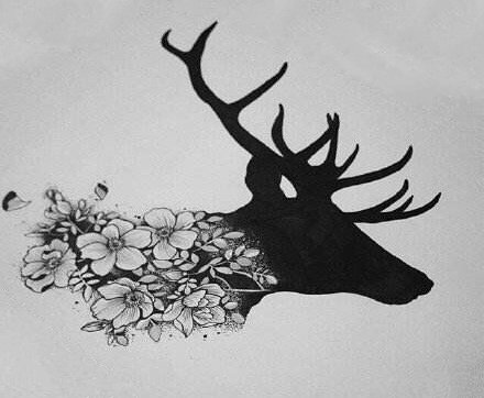 18款小鹿的鹿头纹身作品图片
