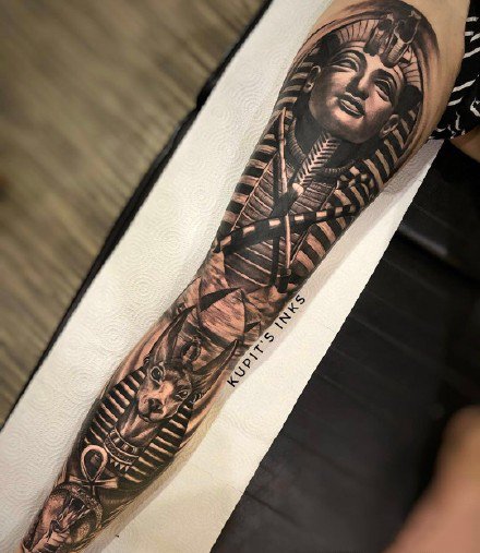 大黑花臂纹身 9款超帅的写实花臂花腿纹身图案