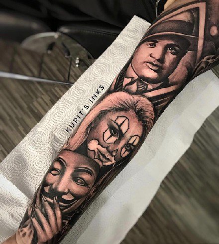 大黑花臂纹身 9款超帅的写实花臂花腿纹身图案