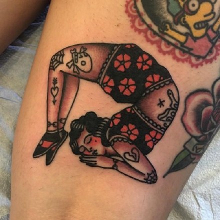 瑜伽纹身 瑜伽爱好者的一组创意纹身图案