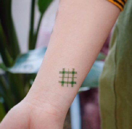 小清新格子主题的9款格子纹身图案