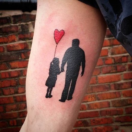 18款父亲与孩子的父爱主题纹身图案