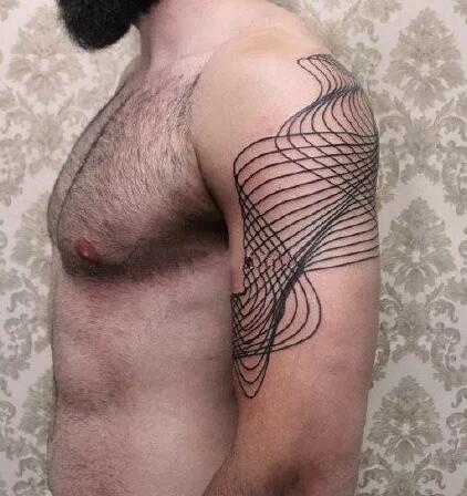 网状纹身 包臂几何网状的几款纹身作品图片