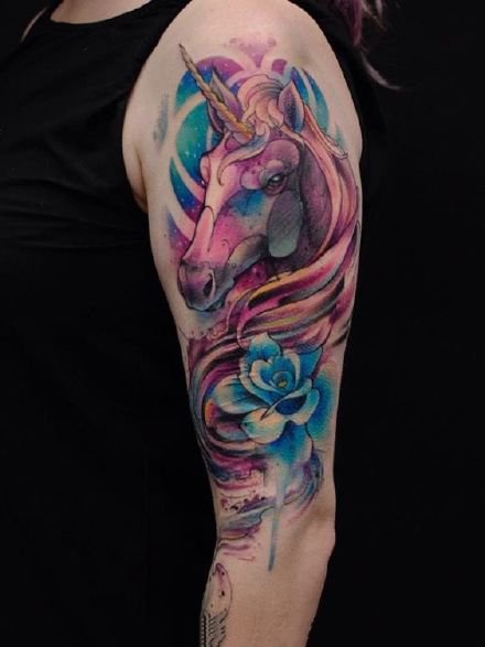 独角兽纹身 非常梦幻的9款独角兽纹身图案