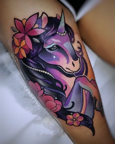 独角兽纹身 非常梦幻的9款独角兽纹身图案