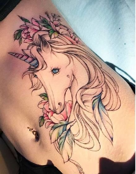 独角兽纹身 非常梦幻的9款独角兽纹身图案