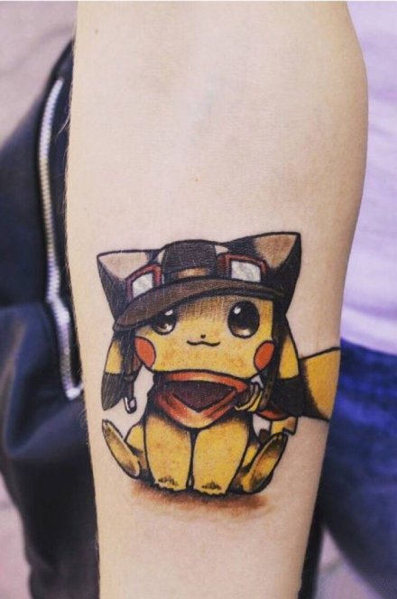 精灵宝可梦的一组比卡丘等纹身作品图片