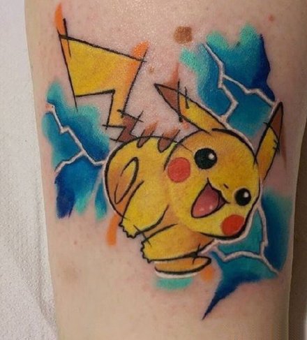 精灵宝可梦的一组比卡丘等纹身作品图片