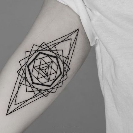 让人眼花缭乱的一组小臂几何纹身图案