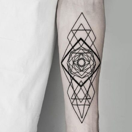 让人眼花缭乱的一组小臂几何纹身图案