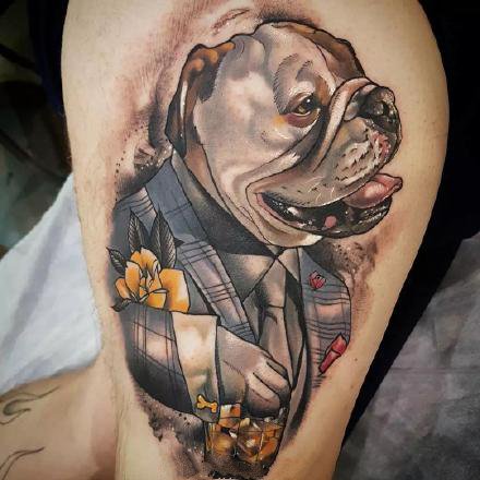 newschool的18款宠物狗纹身作品图案