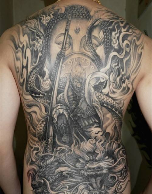 孙悟空纹身 24款大满背的齐天大圣纹身图案作品