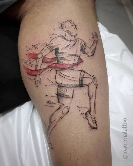 9款跑步运动健身主题的纹身图案作品