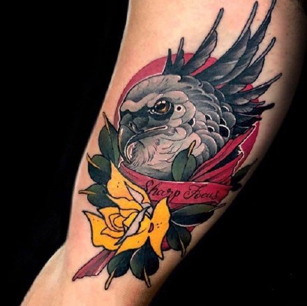 包臂包腿的9款老鹰纹身图片