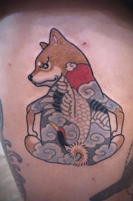 9款小狗柴犬的纹身作品图片