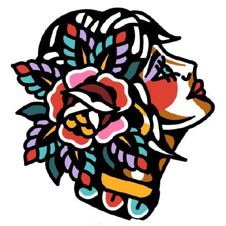 45款oldschool的彩色小清新纹身手稿图片(37/45)