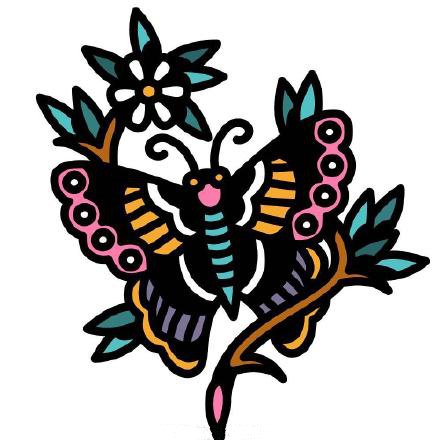 45款oldschool的彩色小清新纹身手稿图片(15/45)