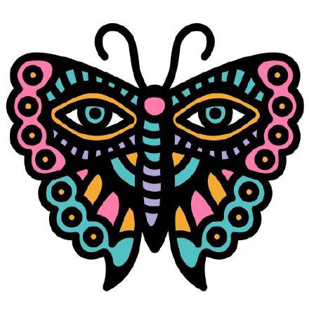 45款oldschool的彩色小清新纹身手稿图片(10/45)