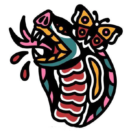 45款oldschool的彩色小清新纹身手稿图片(7/45)