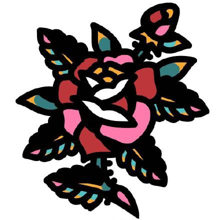 45款oldschool的彩色小清新纹身手稿图片(6/45)