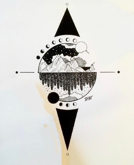 很有设计感的一组几何创意纹身素材图片(4/9)