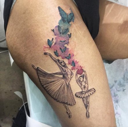 芭蕾舞者主题的18款舞蹈纹身图案