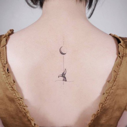 星月纹身 极简星星和月亮元素的一组极简小纹身图案