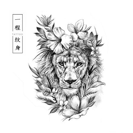 狮子手稿 30款狮子座狮头主题的纹身手稿图片(28/30)